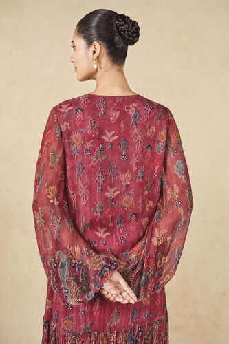 Rehma Printed Kaftan - Wine, Wine, image 5